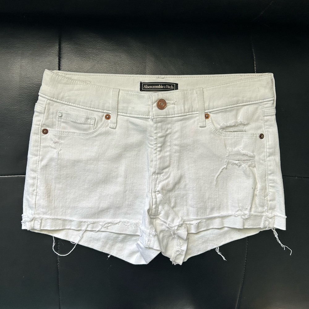 Abercrombie and Fitch White Jean Shorts